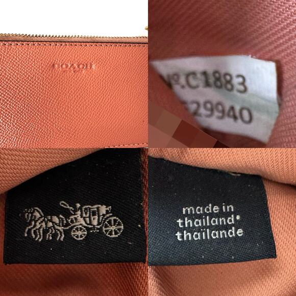 Coach Multifunction Zip Wallet Crossgrain Leather in Sunrise Multi F29940 - Picture 15 of 15